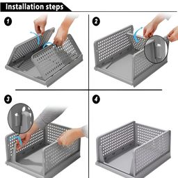 Kuber Industries Set of 12 Grey Regular Multi-Utility Organisers image 4