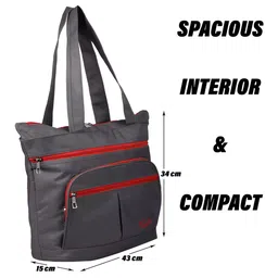 Kuber Industries Grey & Red Reusable Handbag Organiser Organisers image 3