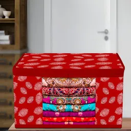 Kuber Industries Red & White 2 Pieces Reusable Drawer Organisers image 3