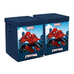 Kuber Industries Set Of 2 Navy Blue Marvel Spiderman Printed Foldable Storage Box With Handle image 5