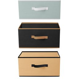 Kuber Industries Set Of 3 Solid Multipurposes Rectangular Foldable Storage Box-13