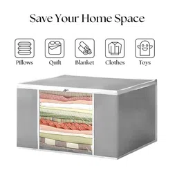atorakushon Grey 10 Pieces Fabric Reusable Multi-Utility Organisers image 5