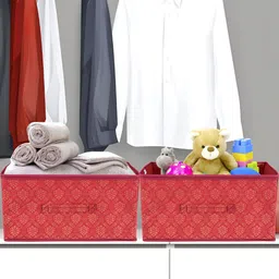 Kuber Industries Maroon 12 Pieces Printed Foldable Regular Drawer Organiser image 3