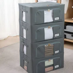 HOKIPO Grey Set of 4 Regular Drawer Organiser Organisers image 2
