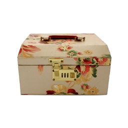 Kuber Industries Gold-Toned & Red Printed Wooden Bangle Storage Box With Number Lock System image 5