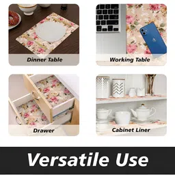 Kuber Industries Beige & Pink Printed Regular Shelf Liner Organiser image 5