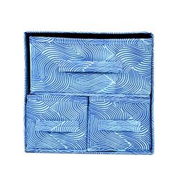 Kuber Industries Blue Printed Non-Woven 3 Drawer Multi-Utility Storage Box Organiser image 2