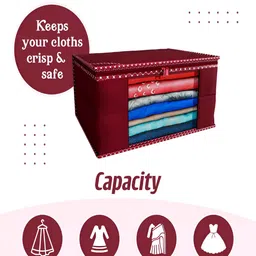 Kuber Industries Maroon & White 6 Pieces Printed Reusable Multi-Utility Organisers image 5