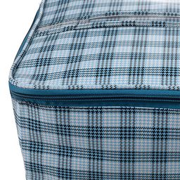 Kuber Industries  Turquoise-Blue & White Checked Toiletry Bag With Handle image 4