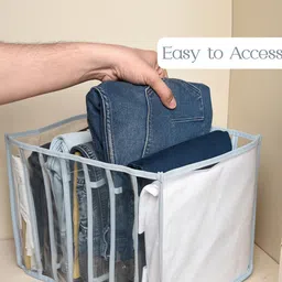 Kuber Industries Grey 4 Pieces 7 Grid Foldable Drawer Organizer image 5
