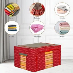 Kuber Industries Red Set of 4 Regular Drawer Organisers image 3
