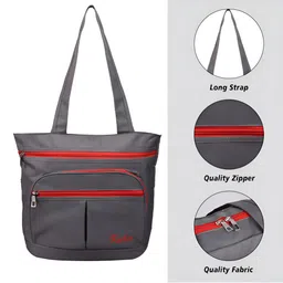 Kuber Industries Grey & Red Reusable Handbag Organiser Organisers image 5