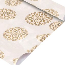 Kuber Industries Cream Flower Printed Shelf Mat image 2