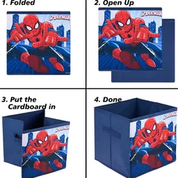 Kuber Industries Navy Blue & Red 2 Pieces Marvel Printed Drawer Organisers image 4