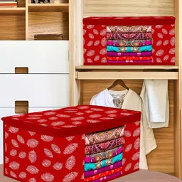 Kuber Industries Red & White 2 Pieces Reusable Drawer Organisers image 2