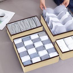FAVRIA Cream-Coloured Set of 4 Regular Multi-Utility Organisers image 2
