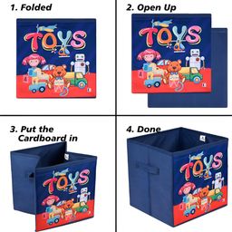 Kuber Industries Navy Blue & Red Printed Drawer Organiser image 3
