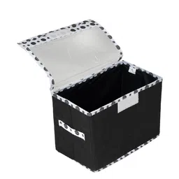 Kuber Industries Set Of 3 Black & White Printed Storage Boxes With Lid image 4