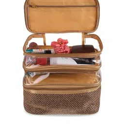 Kuber Industries 3 Layer Makeup Kit With Handle image 3