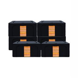 Kuber Industries Grey & Black 6Pieces Regular Drawer Organisers image 3
