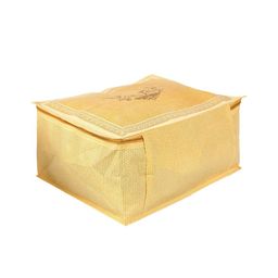 Kuber Industries Set Of 3 Gold Duli Printed Wardrobe Organisers image 5