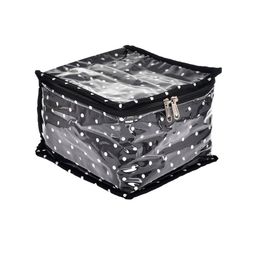 Kuber Industries Set Of 2 Black Printed Jewellery Organisers With 10 Transparent Pouches image 2