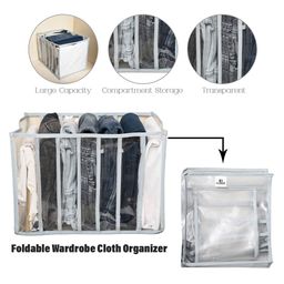 Kuber Industries Grey & Transparent 3 Pieces Foldable 7 Grided Drawer Organizers image 2