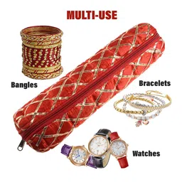 Kuber Industries Red & Gold Toned 2 Pieces Printed Single Rod Bangle Boxes image 5