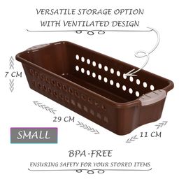 Kuber Industries Brown 3 Pieces Regular Drawer Storage Basket Organisers image 3