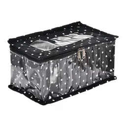 Kuber Industries Set of 2  Black & White Printed Jewellery Organiser With 10 Transparent Pouches image 3