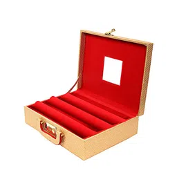 Kuber Industries Gold-Toned Self Design Wooden Bangle Storage Box With Lock System image 5