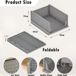 Kuber Industries Grey 4 Pieces Textured Multi-Utility Organisers image 3
