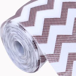 Kuber Industries 2-Pcs Brown & White Zig Zag Print EVA BPA Free Shelf Liner image 5