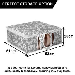 Kuber Industries Grey & White 5 Pieces Printed Multi-Utility Organisers image 2