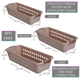 Kuber Industries Peach-Coloured 3 Pieces Multi-Utility Organisers image 5