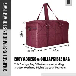 Kuber Industries Maroon 2 Pcs Reusable Zipp Closure Clothes Storage Bag With Handles image 2