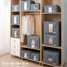 HOKIPO Grey Set of 4 Regular Drawer Organiser Organisers image 4