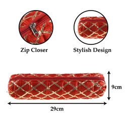Kuber Industries Red & Gold Toned 2 Pieces Printed Single Rod Bangle Boxes image 3