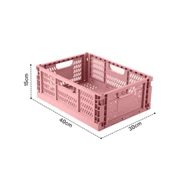 Anko Pink Collapsible & Stackable Crate Organiser image 3
