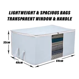 Kuber Industries Set of 6 Blue White Fabric Drawer Organiser image 2