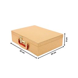 Kuber Industries Gold-Toned Self Design Wooden Bangle Storage Box With Lock System image 3