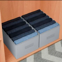 Kuber Industries Brown & Grey 2Pcs Reusable Trouser Box Organisers image 4