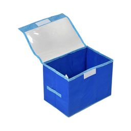 Kuber Industries Set Of 2 Blue Lehariya Printed Large Storage Box With Tranasparent Lid image 3