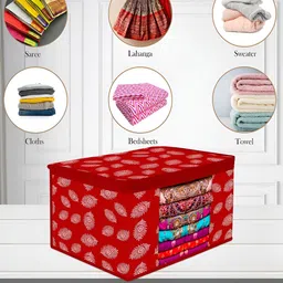 Kuber Industries Red & White 2 Pieces Reusable Drawer Organisers image 4