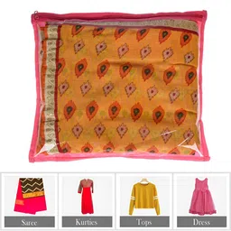 Kuber Industries Pink & Transparent 12 Pieces Printed Reusable Drawer Organisers image 3