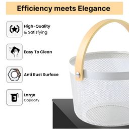 UMAI White & Brown 2 Pieces Textured Metal Multi-Utility Organisers image 2