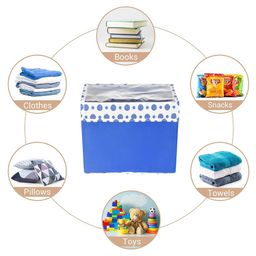 Kuber Industries Blue 2-Pcs Foldable Storage Box With Transparent Lid & Handle image 3
