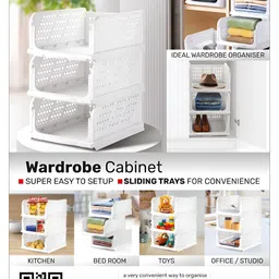 Nayasa Grey 2 Pieces Self Design Foldable and Stackable Multi-Utility Organisers image 3