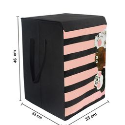 prettykrafts Set of 2 Striped Foldable Laundry Basket With Lid image 2