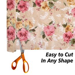 Kuber Industries Beige & Pink Printed Regular Shelf Liner Organiser image 4